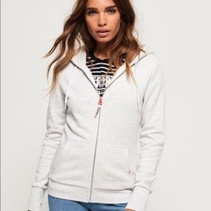 Superdry White Zip-Up Hoodie